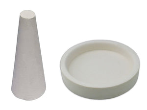 Ceramic dish and borax cone on a white background | Soldering flux