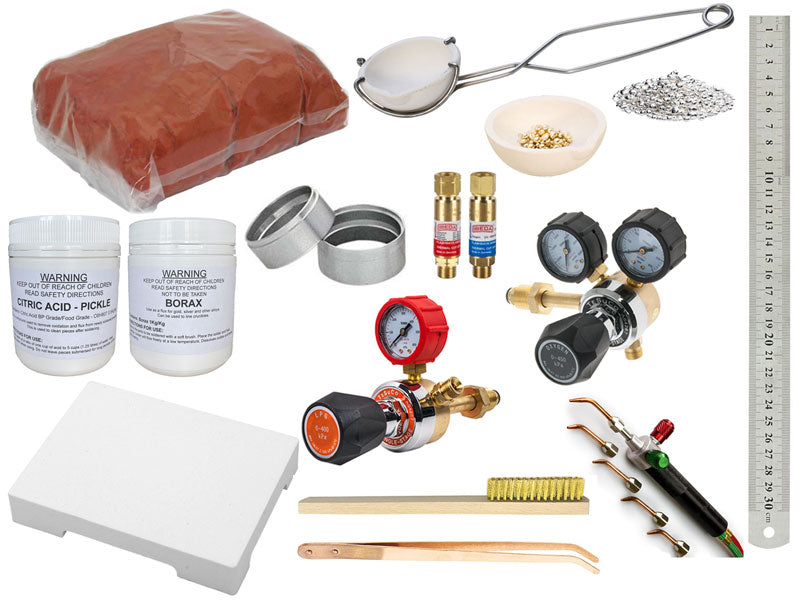 Pod Jewellery Complete Delft Clay Casting Kit, 17 pieces with the Smith Little Torch