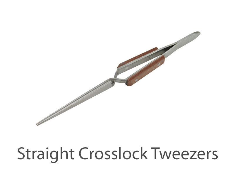 straight insulated cross lock tweezers | soldering tools