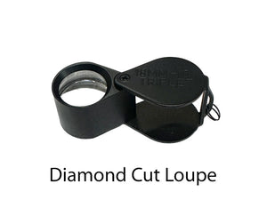 Black magnifying glass with two lenses on a white background - Diamond Cut Triplet Loupe | Jewelry Supplies Australia