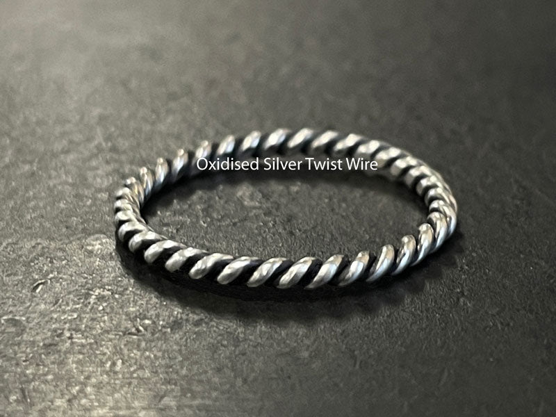 925 Silver Blackened twist wire ring | Buy silver
