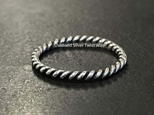 925 Silver Blackened twist wire ring | Buy silver