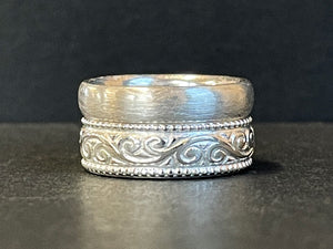 925 Sterling Silver Swirl with Border Embossed Wire
