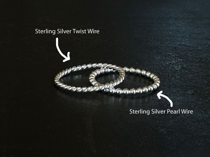 925 Silver Twist wire for jewellery making on a black surface