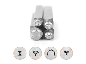 A set of mandala metal stamps with various designs, including geometric shapes and floral patterns, used for crafting jewelry.