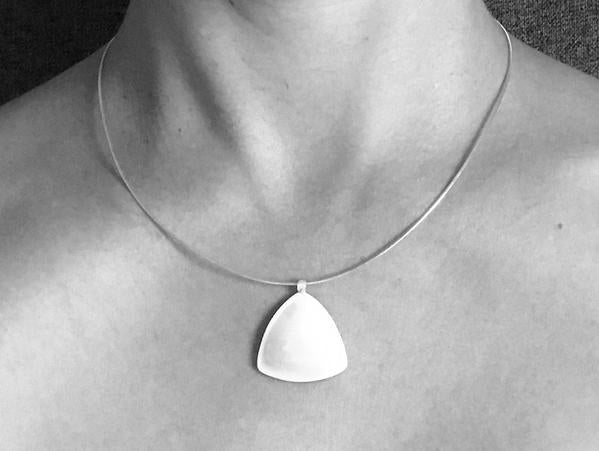 Triangle Pendant necklace with a chenier tube bale | 925 silver