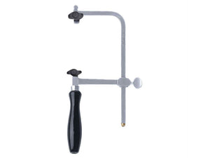 German jewellers saw frame with hardwood handle and forged steel, on a plain white background