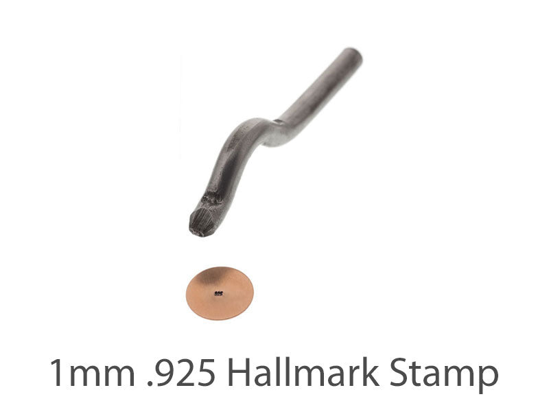 Steel stamp with '1 mm .925 Hallmark Stamp' text on a white background | jewellery making supplies