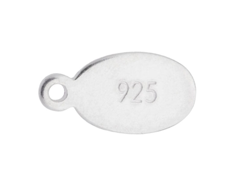 Oval 925 Stamped Sterling Silver Hallmark Swing Tag