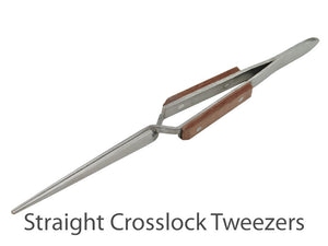 straight insulated cross lock tweezers | soldering tools