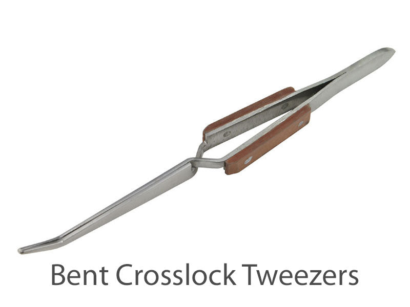 bent crosslock tweezers | jewelry making kit