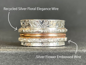 Flower embossed 925 silver wire | Jewelry Making Supplies
