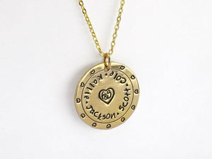 Necklace stamped with Impressart Outline heart metal stamp | Jewellery Making stamps