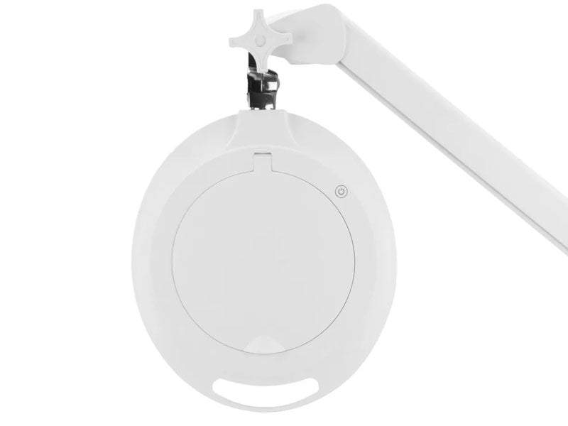 White round lamp with a long arm on a white background | Australian Jewellery Supplies