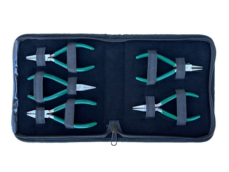 Set of 5 pliers in case | jewelry supplies