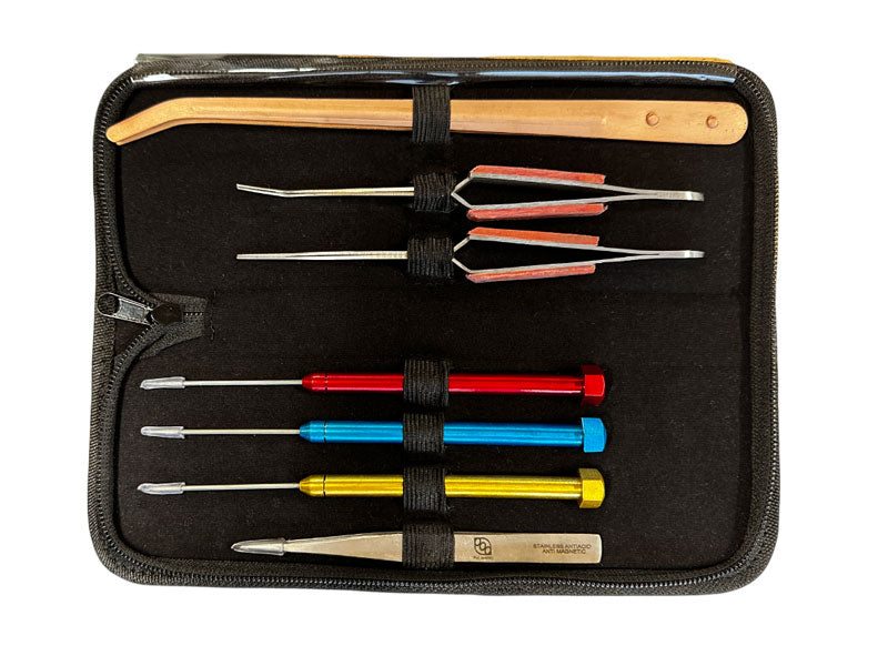 Soldering Tweezer Set in Black zip up case | soldering supplies