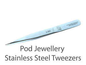 Stainless steel fine tip tweezers for jewellery soldering work