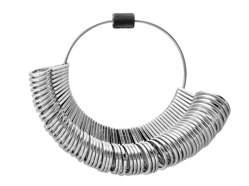Finger gauge ring sizer set marked in Australian ring sizes A to Z