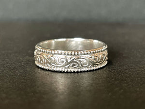 925 Sterling Silver Swirl with Border Embossed Wire