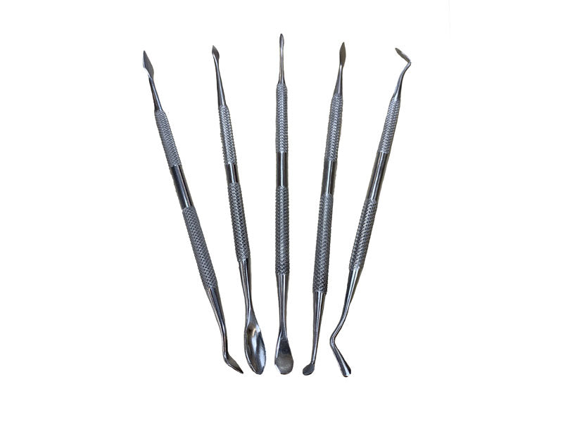 Set of five double ended wax carving tools with assorted profile shapes