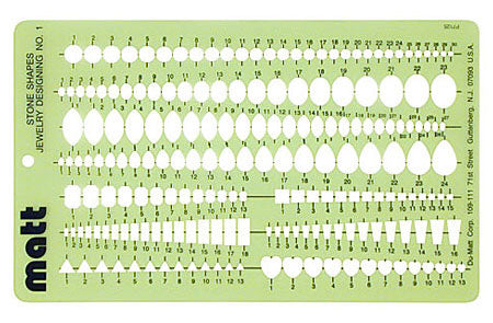 Matt Wax Stone Shapes Template | Lost Wax Jewellery Tools