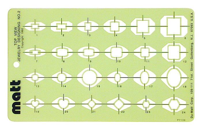 Matt Wax Ring Template - Signet Rings Top View 2 | jewelry tools