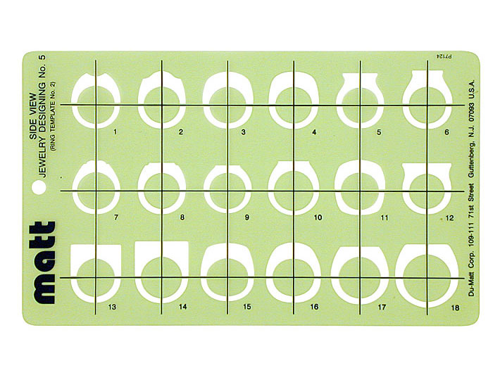 Matt Wax Ring Template - Side View 5 | jewellery making supplies