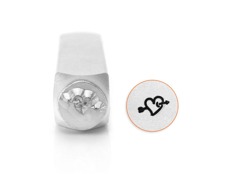 heart and arrow metal stamp