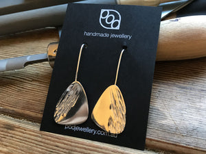 Earrings textured with Fretz Raising Texturing Hammer HRM-22 | Jewellery making supplies  